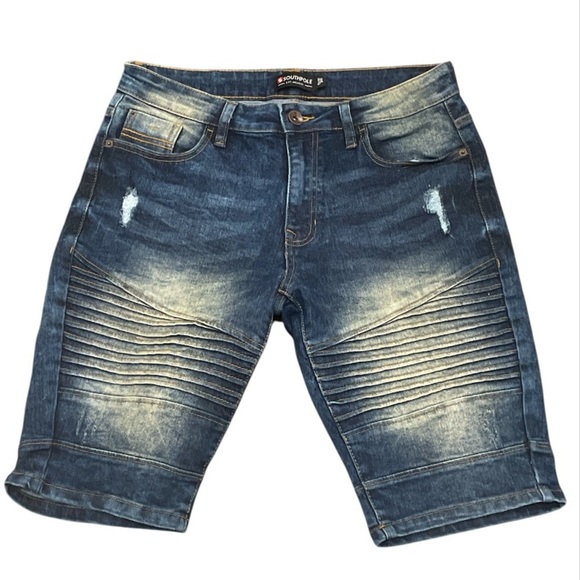 SouthPole Blue Denim Men's Shorts Size Slim 30 - Picture 1 of 3